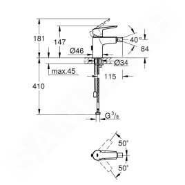 Grohe QuickFix Start - Mitigeur de bidet avec chaîne, chrome 32281002