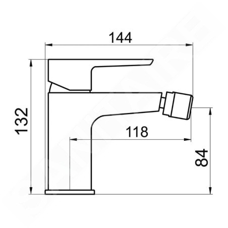 Novaservis Metalia 58 - Mitigeur de bidet avec vidage, noir 58011,5