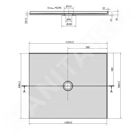 Polysan Receveurs de douche - Receveur de douche Mirai 1100x900 mm, droite, marbre coulé, blanc 73176