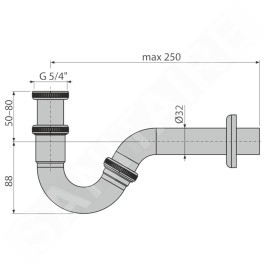Alcadrain Siphons - Siphon de bidet, chromé A45G
