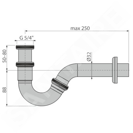 Alcadrain Siphons - Siphon de bidet, chromé A45G