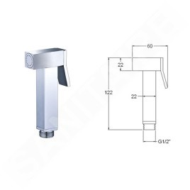Sapho Latus - Robinet de bidet encastré, avec douchette, chrome 1102-40-01