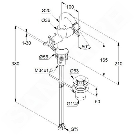 Kludi Nova Fonte - Mitigeur de bidet avec vidage, chrome 203130539