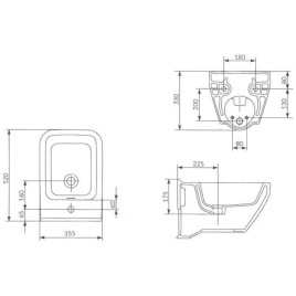 Cersanit Crea - Bidet suspendu, trou pour robinet, blanc K114-010