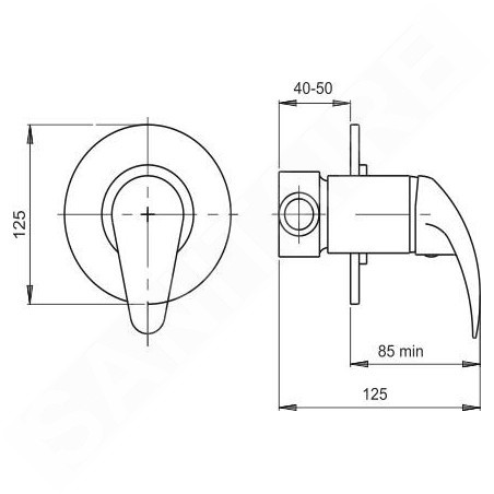 Novaservis Metalia 55 - Robinetterie de douche encastrée, chrome 55050,0