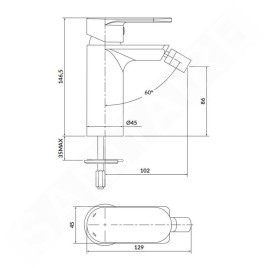 Cersanit Crea - Mitigeur de bidet, nickel S951-317