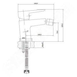 Cersanit Mille - Mitigeur de bidet avec vidage, blanc/chrome S951-348