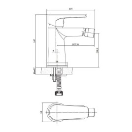 Cersanit Moduo - Mitigeur de bidet, chrome S951-351
