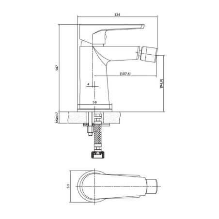 Cersanit Moduo - Mitigeur de bidet, chrome S951-351