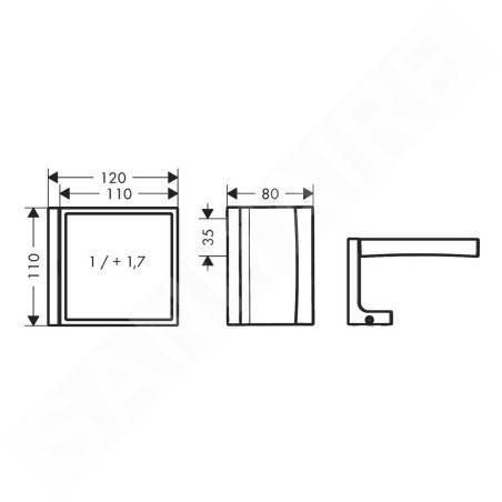 Axor Universal Rectangular - Miroir cosmétique, chrome 42649000