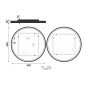Nimco Miroirs - Miroir avec éclairage LED, diamètre 80 cm, noir mat ZPC 28002R-90