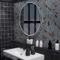 Nimco Miroirs - Miroir avec éclairage LED, diamètre 80 cm, noir mat ZPC 28002R-90