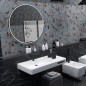 Nimco Miroirs - Miroir avec éclairage LED, diamètre 80 cm, noir mat ZPC 28002R-90