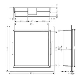 Hansgrohe XtraStoris Original - Niche murale avec cadre, 300 x 300 x 70 mm, noir mat 56093670
