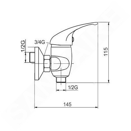 Novaservis Metalia 55 - Robinetterie de douche, chrome 55060/1,0