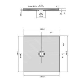Polysan Receveurs de douche - Receveur de douche Mirai, 800x800 mm, marbre coulé, blanc 73182