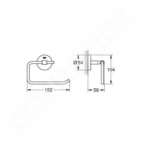 Grohe BauCosmopolitan - Porte-papier toilette, chrome 40457001