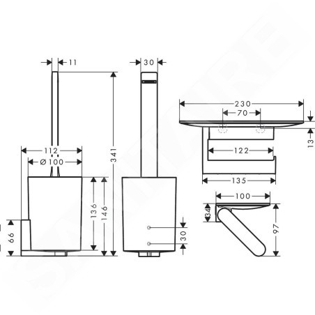 Hansgrohe WallStoris - Accessoires pour WC, noir mat 27969670