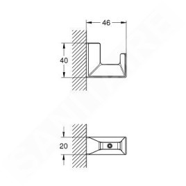 Grohe Selection Cube - Patère pour peignoir, chrome 40782000
