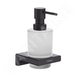 Hansgrohe AddStoris - Distributeur de savon avec support, verre mat / noir mat 41745670