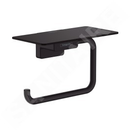 Hansgrohe AddStoris - Porte-papier toilette avec étagère, noir mat 41772670