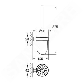Grohe Essentials Cube - Balayette de toilette avec support, chrome 40513001
