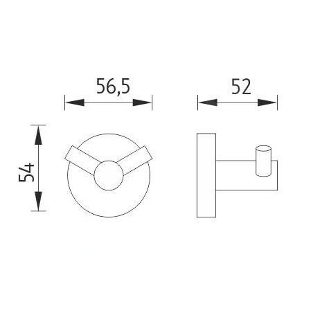 Nimco Unix - Crochet double, inox brossé UNM 13053-10