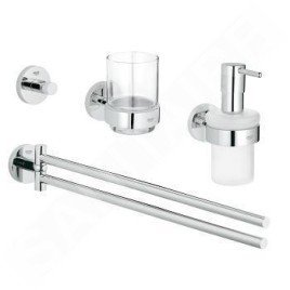 Grohe Essentials - Ensemble d’accessoires pour salle de bains 4 en 1, chrome 40846001