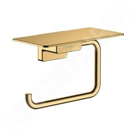 Hansgrohe AddStoris - Porte-papier toilette avec étagère, aspect d'or poli 41772990