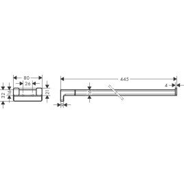 Hansgrohe AddStoris - Porte-serviettes double, longueur 450 mm, chrome 41770000
