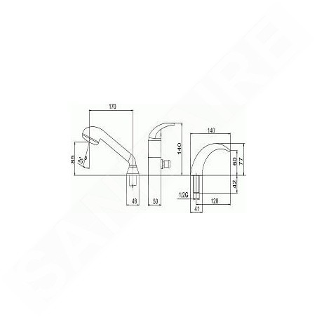 Novaservis Metalia 55 - Robinetterie de baignoire à 3 trous, chrome 55047,0