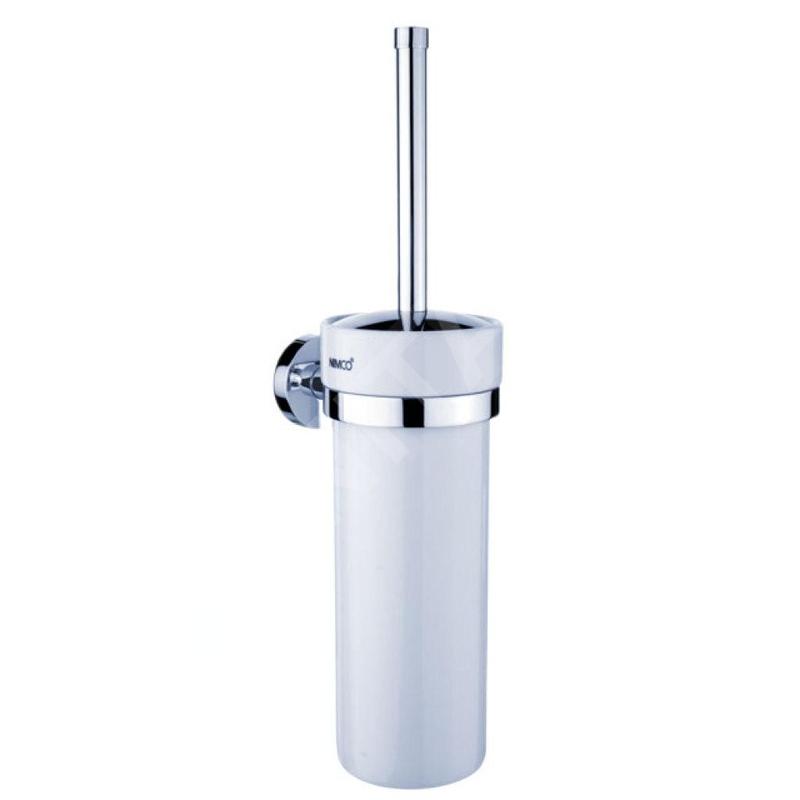 Nimco Unix - Balayette de toilette murale avec support, céramique blanche/ chrome UN 13094K-26