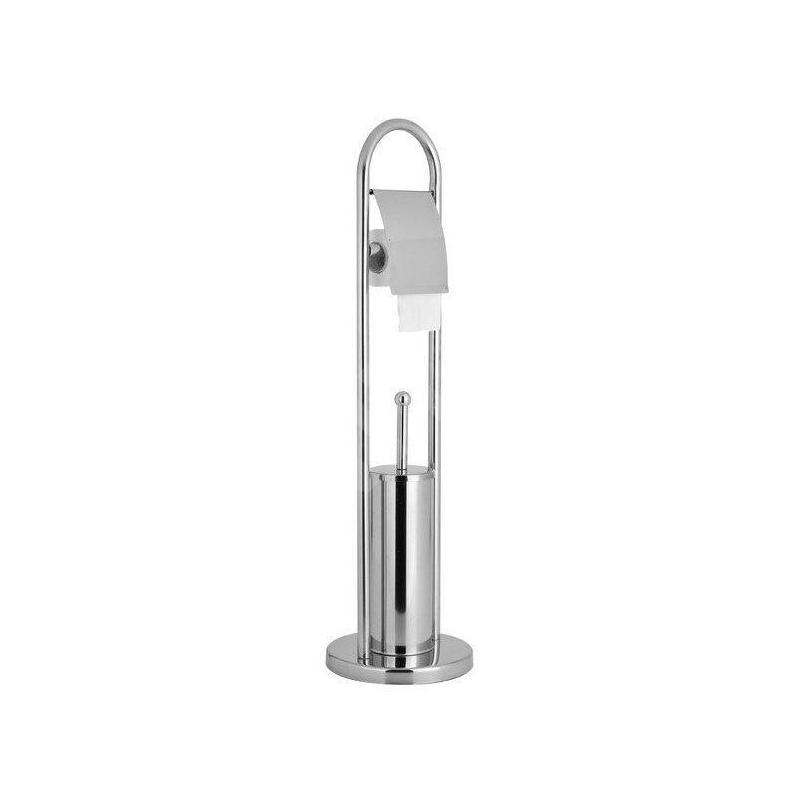 Aqualine Samba - Porte-rouleau toilette avec brosse de toilette à poser, chrome SB131 Aqualine Samba - Porte-rouleau toilette avec brosse de toilette à poser, chrome SB131