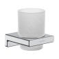 Hansgrohe AddStoris - Porte-verre pour brosse à dents et dentrifrice avec support, verre mat / chrome 41749000