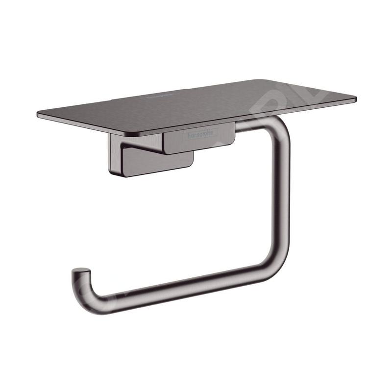 Hansgrohe AddStoris - Porte-papier toilette avec étagère, chrome noir brossé 41772340