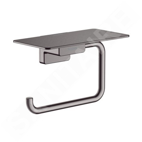 Hansgrohe AddStoris - Porte-papier toilette avec étagère, chrome noir brossé 41772340