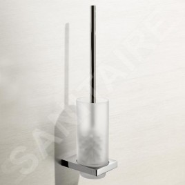 Keuco Edition 11 - Brosse WC avec support, verre dépoli/chrome 11164019000