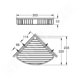 Grohe QuickFix Start Cosmopolitan - Étagère d’angle grille, chrome 41172000