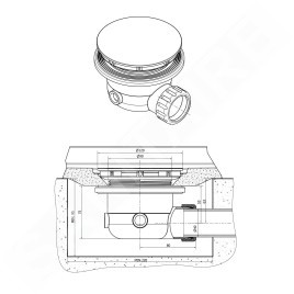 Polysan Siphons - Siphon de receveur de douche DN 40 mm, pour receveur MIRAI, blanc 73181
