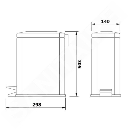 Aqualine Simple Line - Poubelle, 5l, inox GAQ005