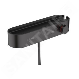 Hansgrohe WallStoris - Set de pommeau de douche 105, 3 jets, thermostat et accessoires de salle de bain, noir mat 24250670