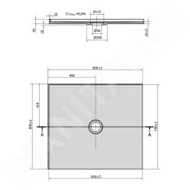 Polysan Receveurs de douche - Receveur de douche Mirai 900x800 mm, gauche, marbre coulé, blanc 73167