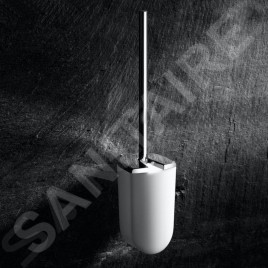 Keuco Elegance - Brosse de toilette avec support, blanc/chrome 11664010100