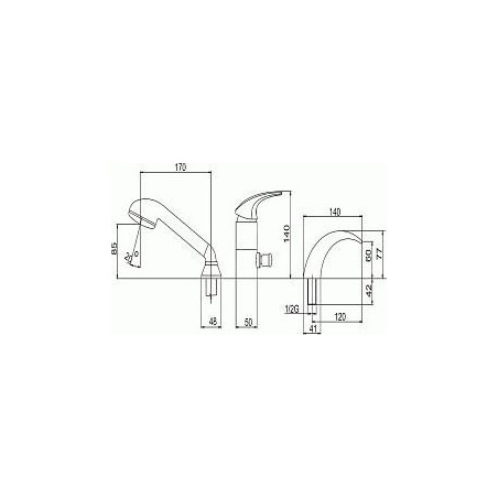 Novaservis Metalia 57 - Robinetterie de baignoire à 3 trous, chrome 57047,0
