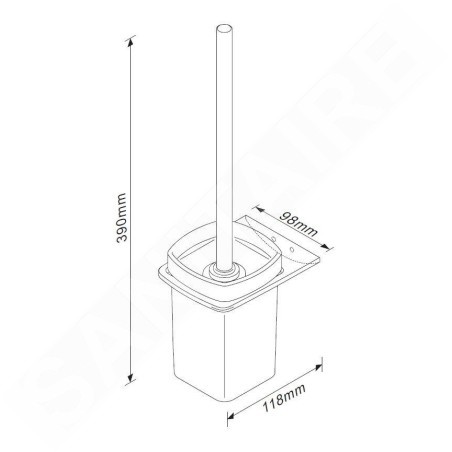 kielle Vega - Brosse WC murale avec support, verre mat/chrome 40518000