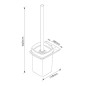 kielle Vega - Brosse WC murale avec support, verre mat/chrome 40518000