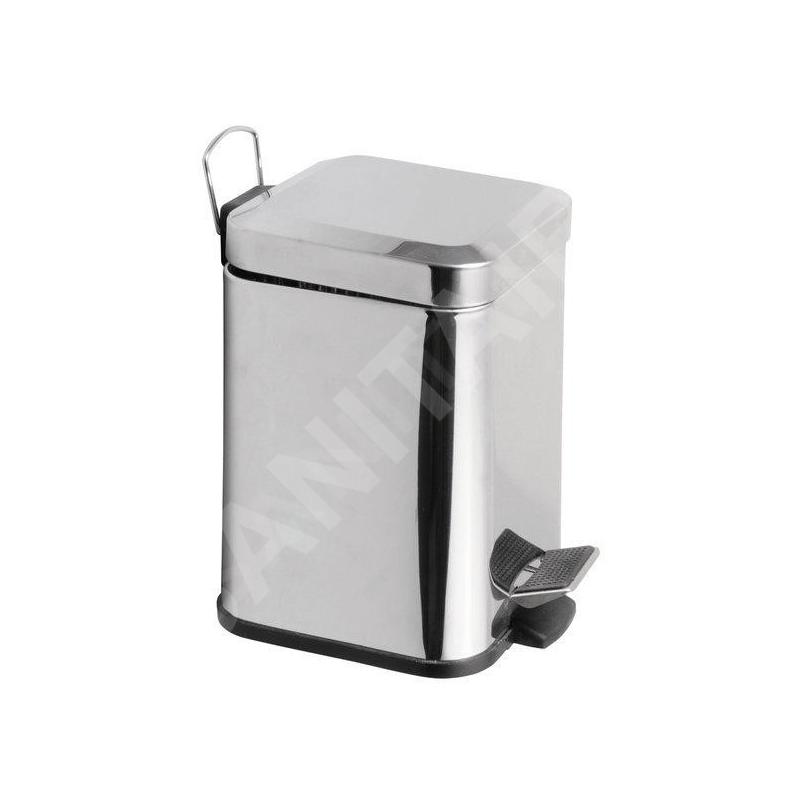 Aqualine Simple Line - Poubelle carré 3 l, inox poli GAQ003