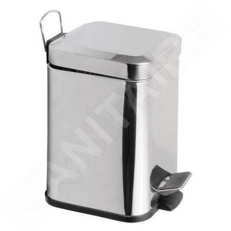 Aqualine Simple Line - Poubelle carré 3 l, inox poli GAQ003