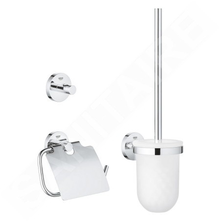 Grohe QuickFix Start - Ensemble d'accessoires pour toilette, 3 en 1, chrome 41204000