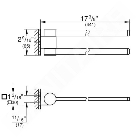 Grohe Selection - Porte-serviettes double, rotatif, chrome 41063000